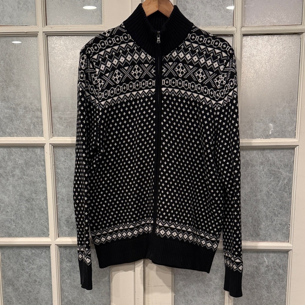 Tommy Hilfiger Black and White Zip Up Sweater
